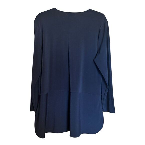 Lauren Ralph Lauren Tunic Top Womens XL Black Keyhole Front Stretch Blouse - Picture 6 of 8